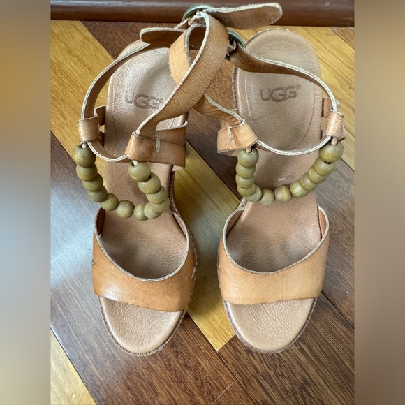 UGG Australia Naima Ombre Platform Beaded Ankle Strap Sandals | Size 5 - Picture 4 of 7